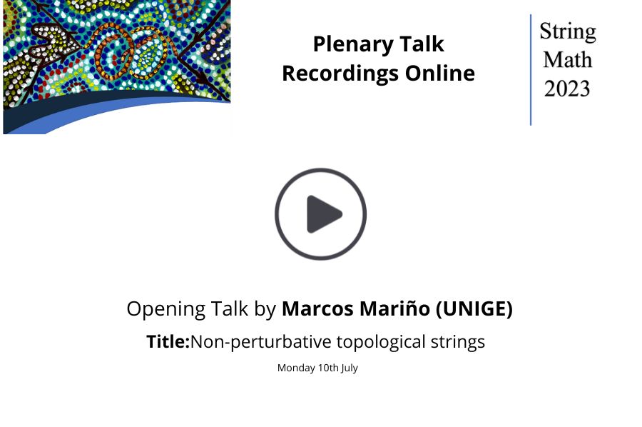 String Math 2023 - Recordings of Plenary Talks